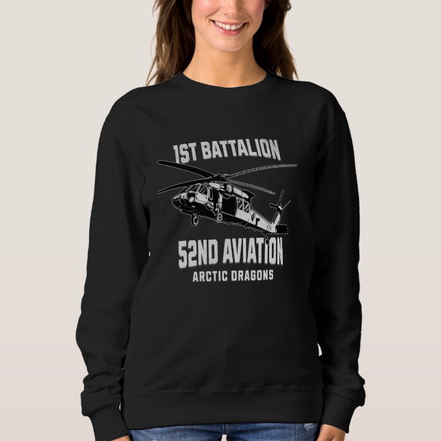 Battalion 52. Luftfahrthubschrauber Militär V Sweatshirt (Vorderseite)