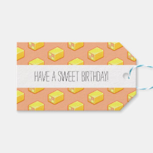 Battenberg Cake Sweet Birthday Pixel Art Muster Geschenkanhänger