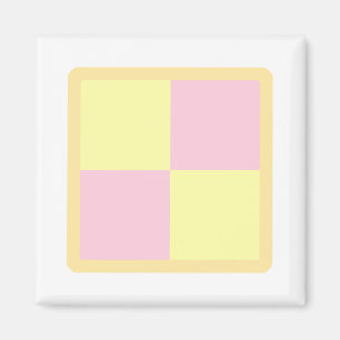 Battenburg Cake. Rosa und Gelb. Magnet