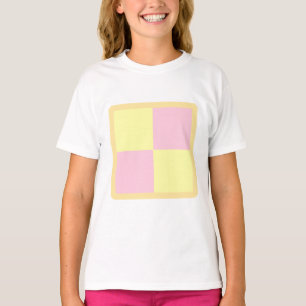 Battenburg Kuchen. Rosa und Gelb T-Shirt