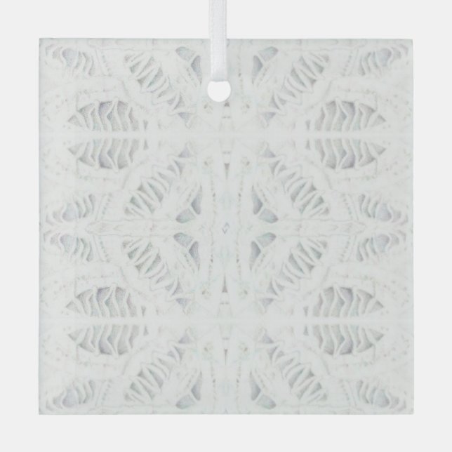 BATTENBURG LACE Glass Square Ornament Aus Glas (Vorderseite)