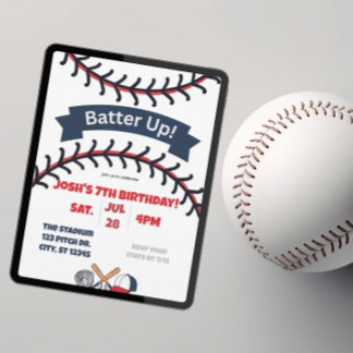 Batter Up Baseball Geburtstag Einladung