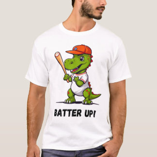 Batter Up Dino Baseball spielen T-Shirt