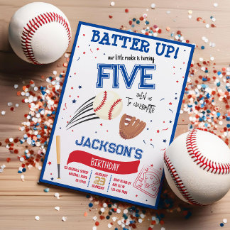 Batter Up Little Rookie Niedlich Baseball Geburtst Einladung