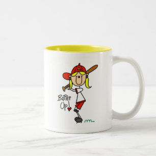 Batter Up Mädchen Baseball T-Shirts und Geschenke Zweifarbige Tasse