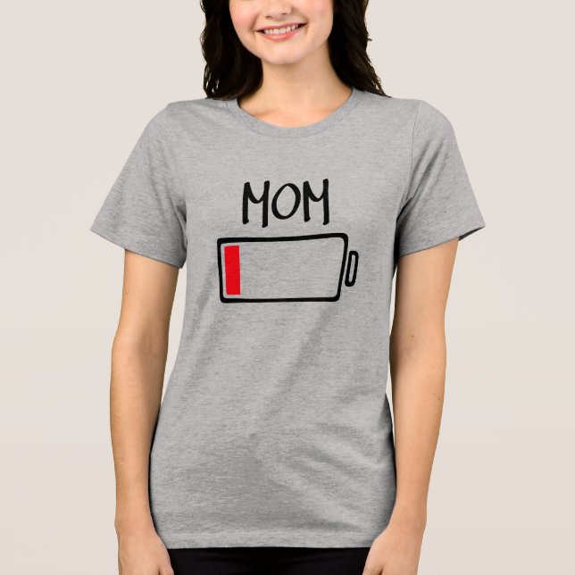 Batterie leer – Mama Tri-Blend Shirt (Vorderseite)
