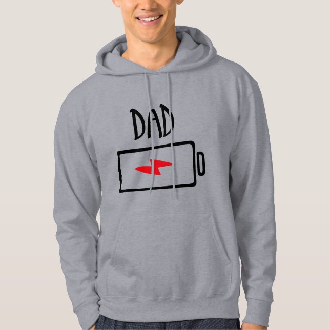 Batterie leer – Papa Hoodie (Vorderseite)