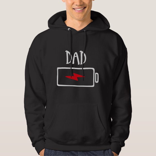 Batterie leer – Papa Hoodie (Vorderseite)