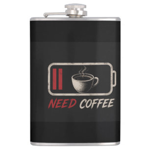 Batterie schwach, Kaffee benötigt – Flachmann