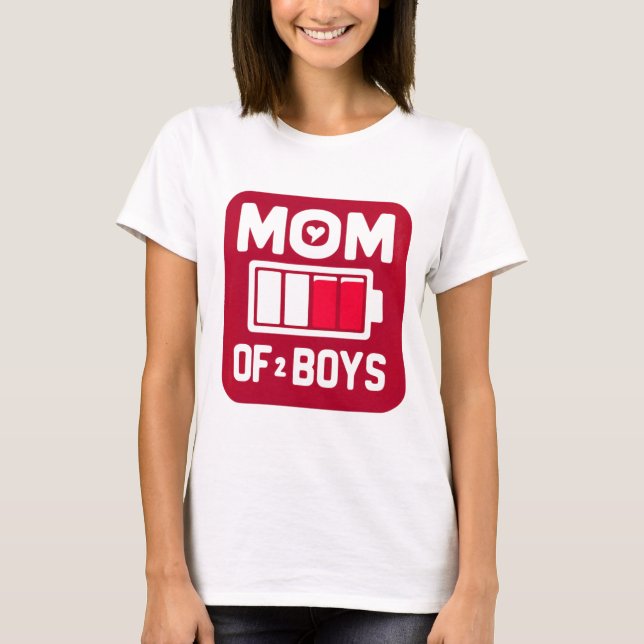 Batterieabsaugung Mama des Lebens von Jungen Funny T-Shirt (Vorderseite)