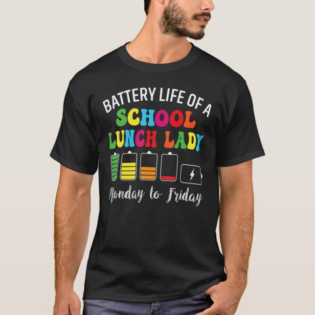 Batterielebensdauer einer Cafeteria-Mitarbeiterin  T-Shirt (Vorderseite)