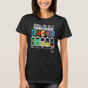 Batterielebensdauer eines Drittklassenlehrers erst T-Shirt