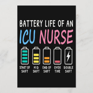 Batterielebensdauer eines Humorcharts einer ICU-Kr Einladung