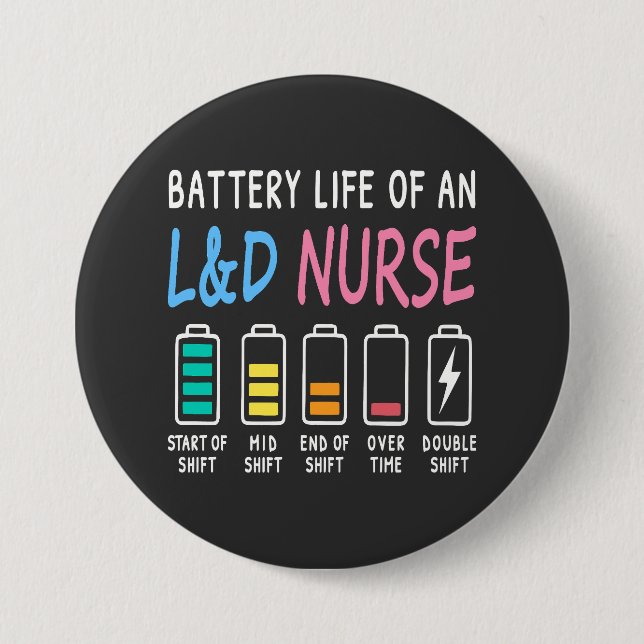 Batterielebensdauer eines L&D-Krankenschwester Hum Button (Vorderseite)