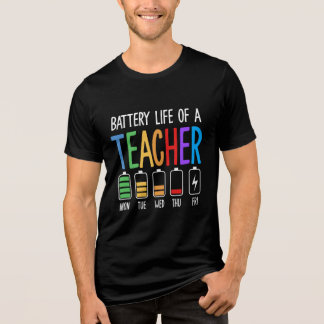 Batterielebensdauer eines Lehrers Tri-Blend Shirt