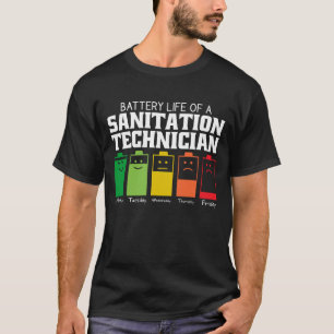 Batterielebensdauer eines Sanitärtechnikers T-Shirt