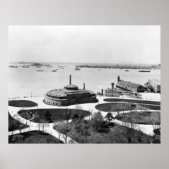 Batterien und Altbau Garten Poster (Vorne)