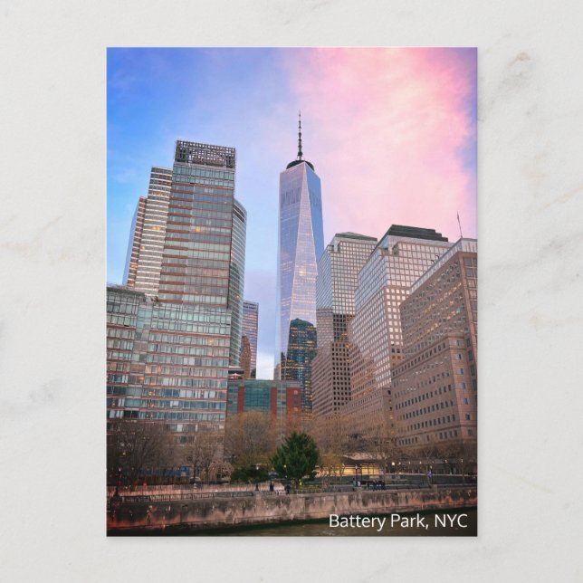 Batteriepark von Staten Island Ferry NYC Postkarte (Vorderseite)