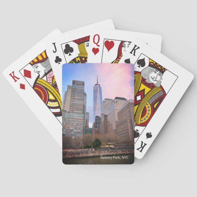 Batteriepark von Staten Island Ferry NYC Postkarte Spielkarten (Rückseite)