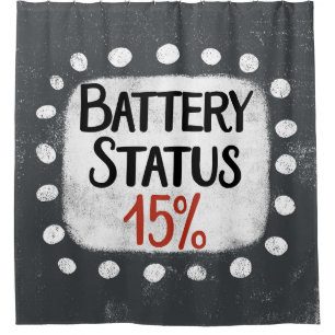 Batteriestatus 15 % Duschvorhang