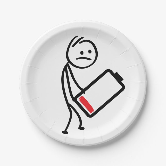 Batterij oplader, signaalsterkte. Stickman Pappteller (Vorderseite)