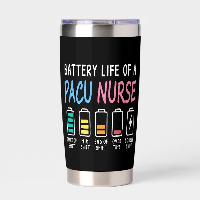 Battery life of a PACU nurse levels humor Thermobecher (Vorderseite)