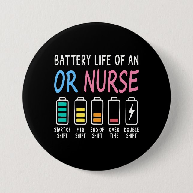Battery life of an OR nurse humor chart Button (Vorderseite)