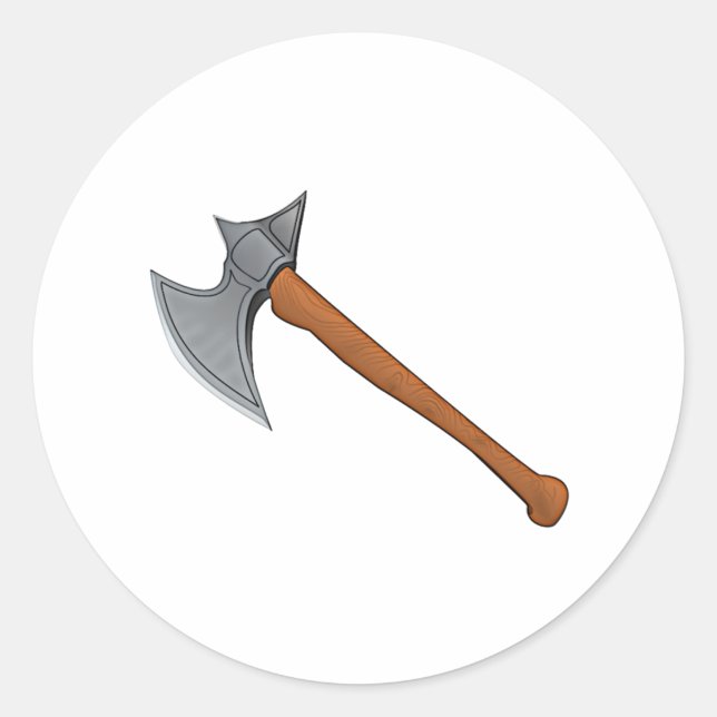 Battle Ax Runder Aufkleber (Vorderseite)