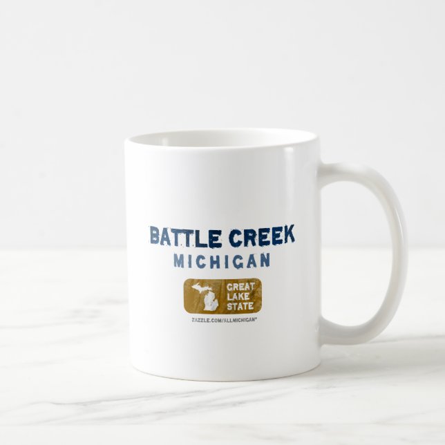 Battle Creek Michigan großer See-Staat Tasse (Rechts)
