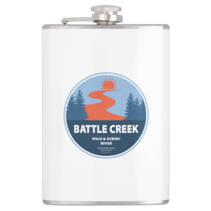 Battle Creek Wild und Landschaftlicher Fluss Idaho Flachmann