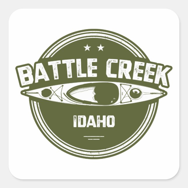 Battle Creek Wild und Landschaftlicher Fluss Idaho Quadratischer Aufkleber (Vorderseite)
