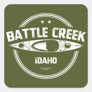 Battle Creek Wild und Landschaftlicher Fluss Idaho Quadratischer Aufkleber
