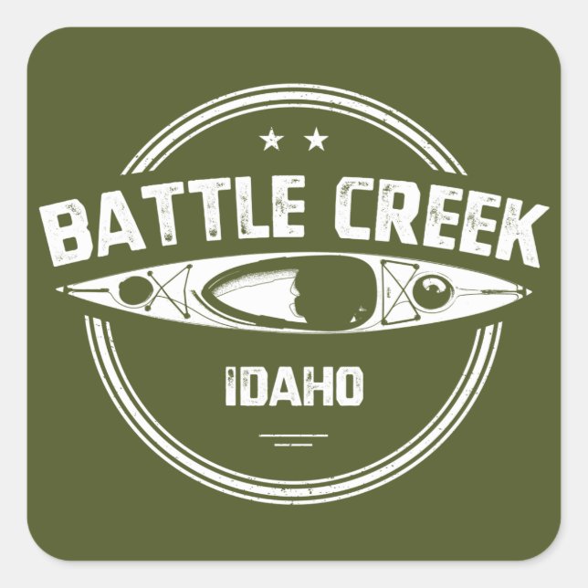 Battle Creek Wild und Landschaftlicher Fluss Idaho Quadratischer Aufkleber (Vorderseite)