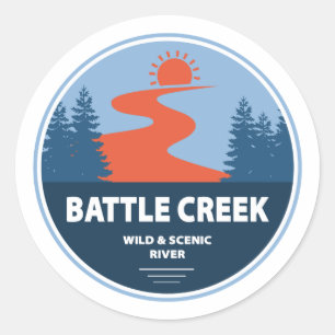 Battle Creek Wild und Landschaftlicher Fluss Idaho Runder Aufkleber