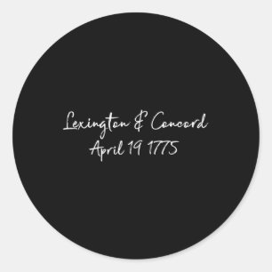 Battle Lexington and Concord Revolution April 1775 Runder Aufkleber