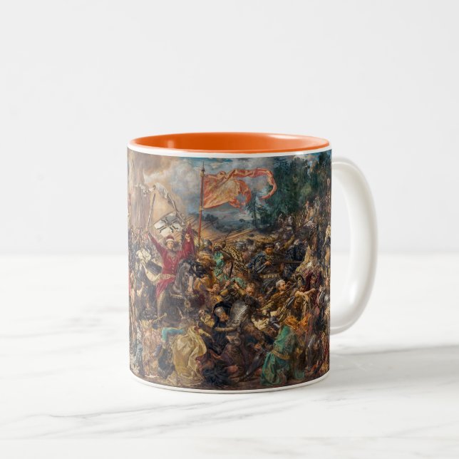Battle of Grunwald (Medieval Military Scene) (War) Zweifarbige Tasse (VorderseiteRechts)
