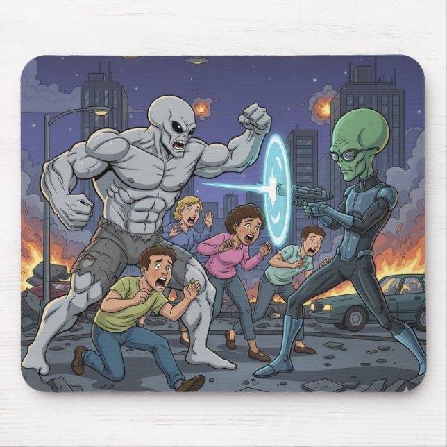 Battle of the Aliens — Earth’s Last Stand Mousepad (Vorne)