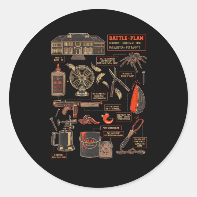 Battle Plan 90 Checklist Christmas  Runder Aufkleber (Vorderseite)