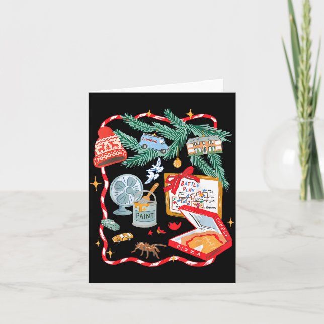 Battle Plan Funny Christmas Home Kids Hand Dawn Al Karte (Vorderseite)