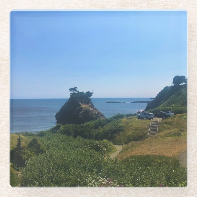 Battle Rock, Port Orford, Glasuntersetzer (Vorderseite)
