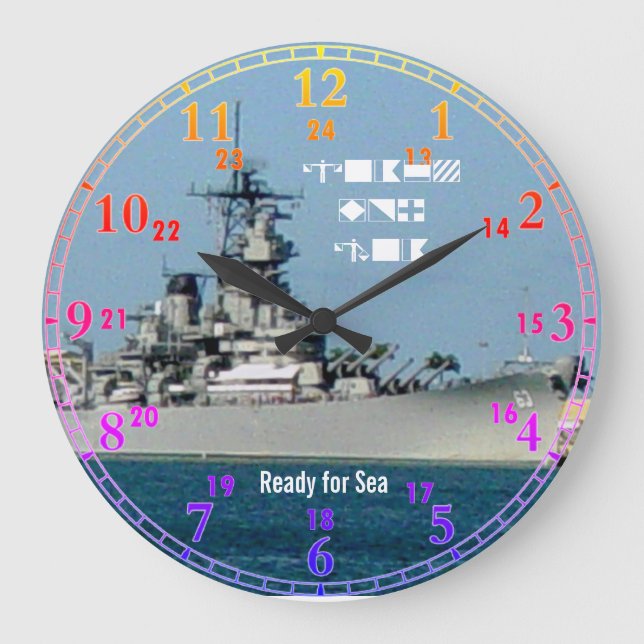 Battle Ship Acrylic Wall Clock Große Wanduhr (Vorderseite)