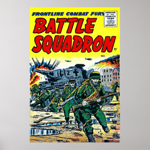 Battle Squadron Hubschrauber Krieg Vintag Poster