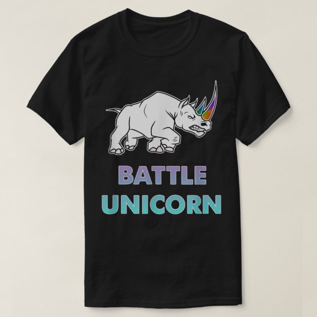Battle Unicorn Rainbow Rhino 371 T-Shirt (Design vorne)