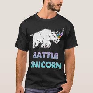 Battle Unicorn Rainbow Rhino 371 T-Shirt