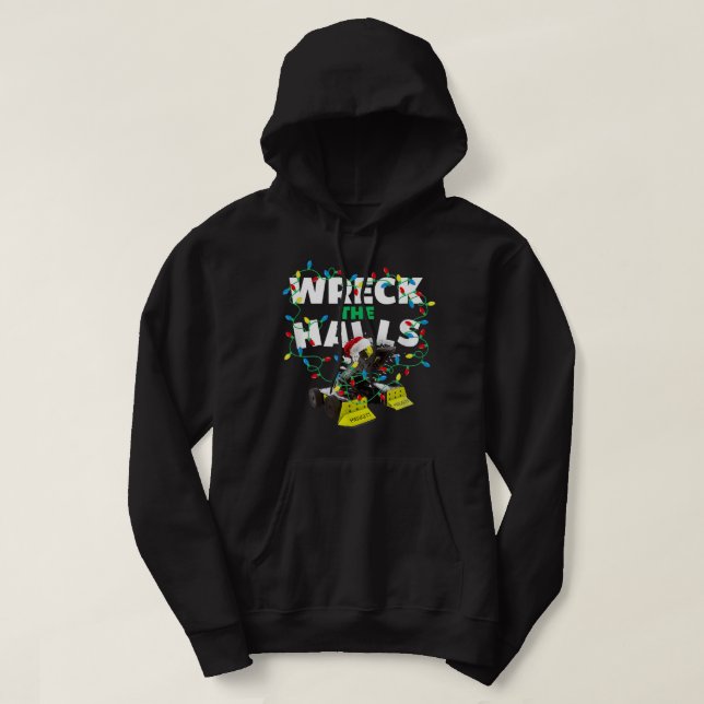 BattleBots Christmas Robot Whiplash Wreck The Hall Hoodie (Design vorne)