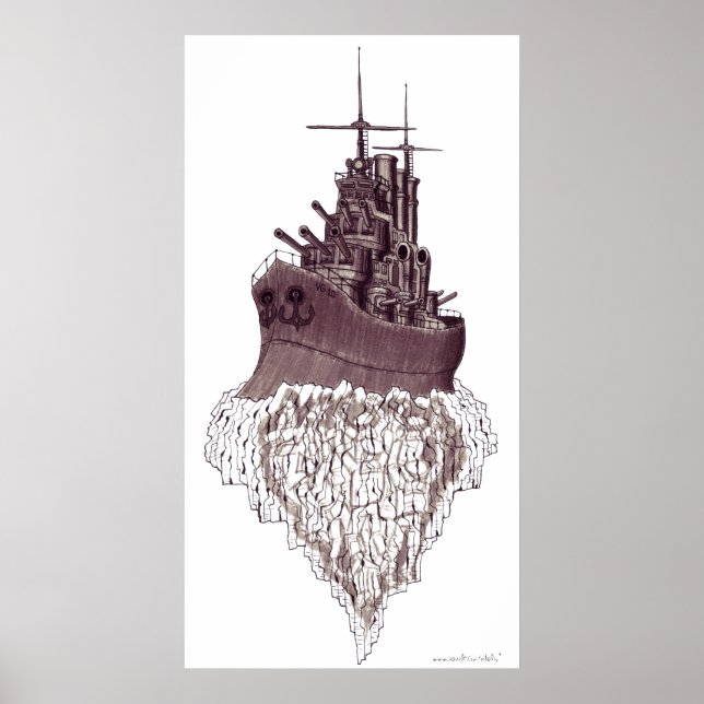 Battleship abstrakte Grafik-Poster-Design Poster (Vorne)
