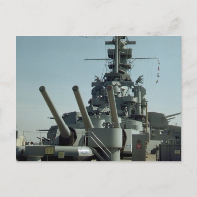 Battleship Massachusetts Foto Postkarte (Vorderseite)
