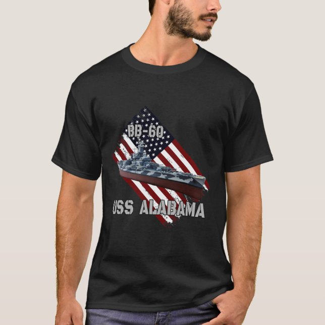 Battleship USS Alabama BB-60 _ Combat Warschiff Ve T-Shirt (Vorderseite)