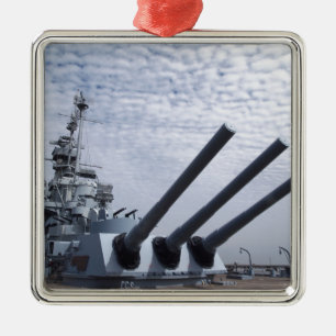 Battleship USS Alabama Silbernes Ornament