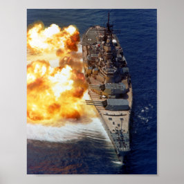 Battleship USS Iowa Broadside - 1984 Poster